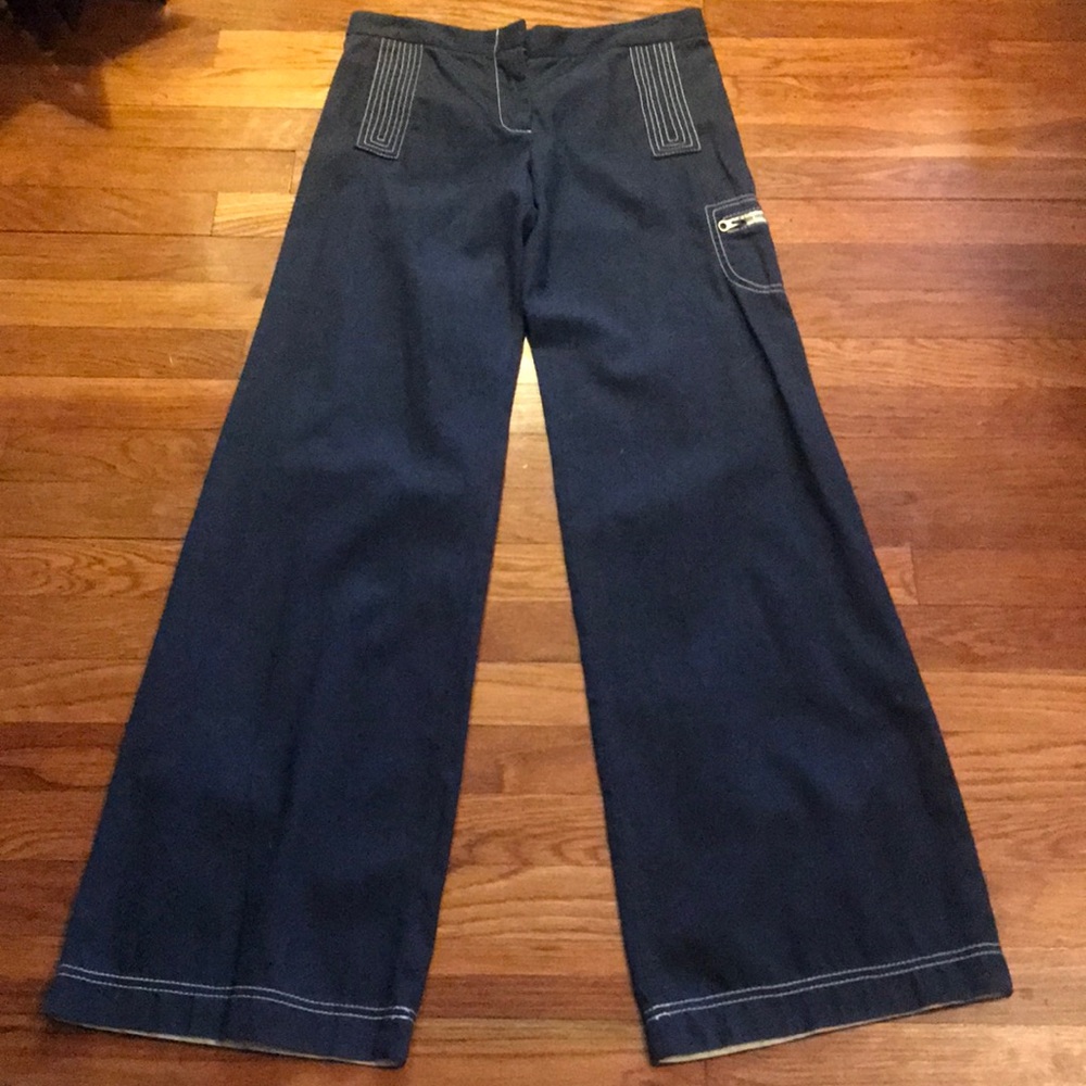 Navy blue nautical bellbottoms See jacket